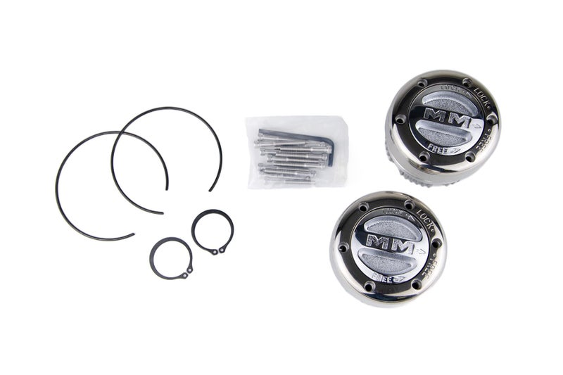 Mile Marker 104 Pair of Billet Silver Premium Locking Hubs fits 1974 1987 Cherokee Gladiator Wagoneer - Built for Durability & Reliability in Extreme Off Road Conditions - Image 1
